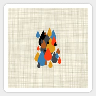 Mid Century Modern Rain Drops on Your Head Bkgrnd Magnet